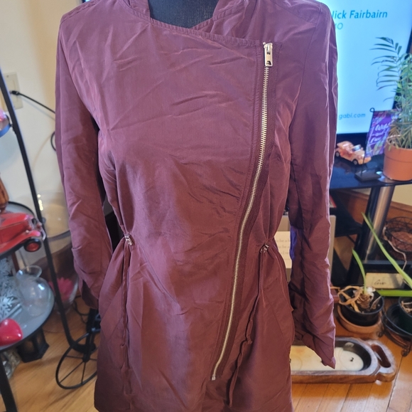 H & M Burgundy Hooded ZIppered Utility Cardigan - Picture 9 of 12